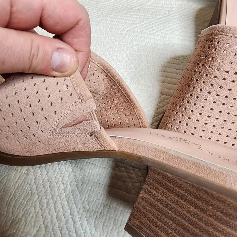 Koolaburra‎ by UGG Suede Leather Raychel Slide On Open Toe Heels Blush Pink 10